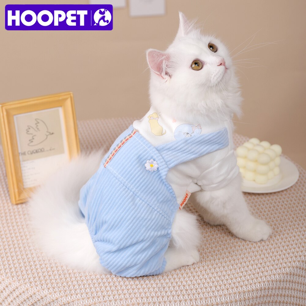 HOOPET-monos de invierno para gato, Chaqueta de felpa para perro, abrigo cálido para gato, Chihuahua, disfraz de gato, ropa de lana suave para mascotas, suministros para mascotas