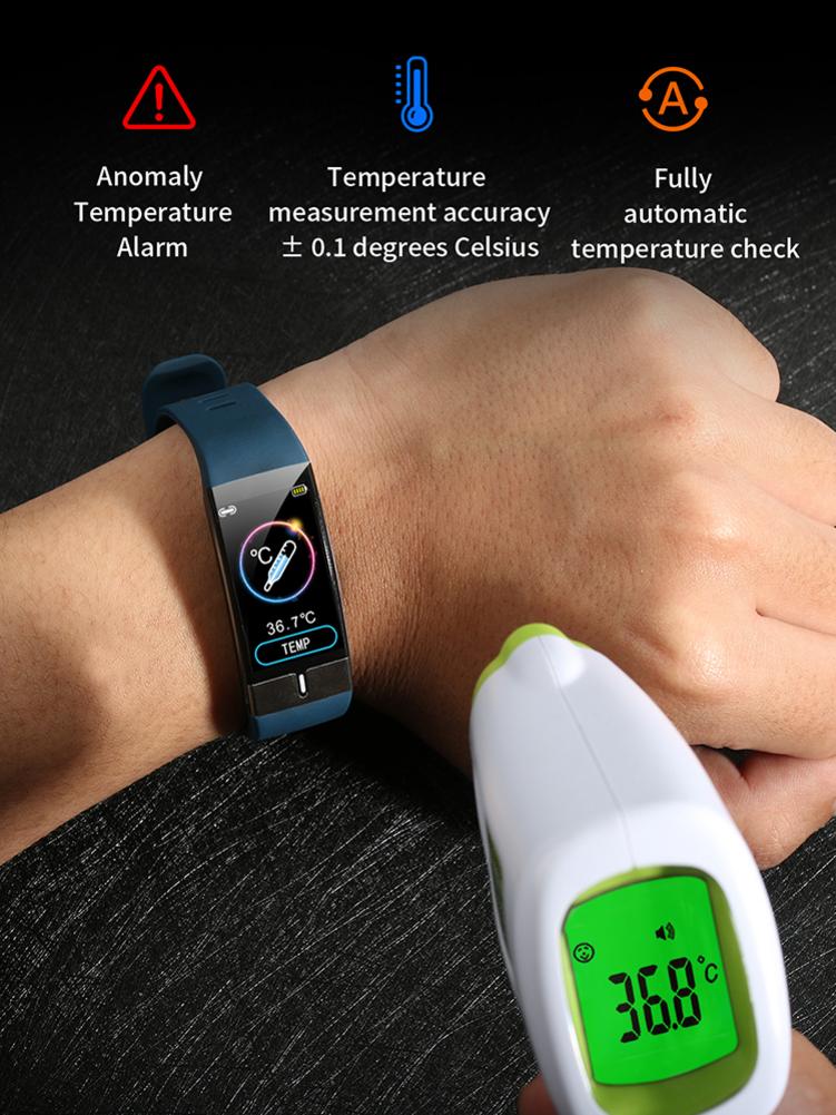 E66 Smart Horloge Mannen Hartslag Horloge Armband Temperatuur Meting Smartwatch Voor Vrouwen Mannen Fitness Tracker