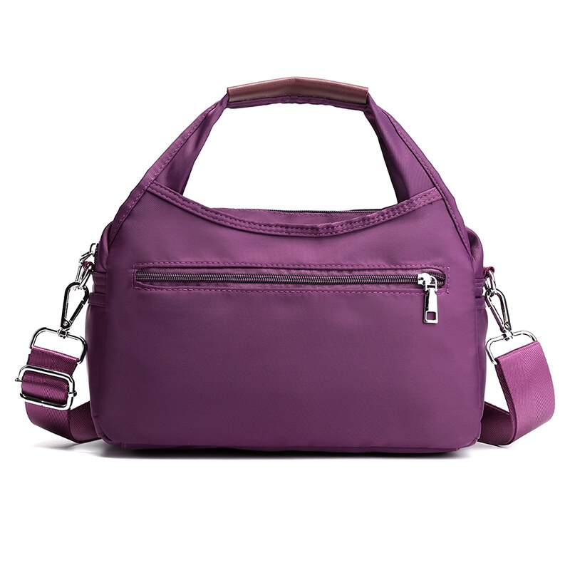 Uformell skulderveske for kvinner trendy nylon veske kvinnelige små messenger bags enkel crossbody bag bella: Lilla