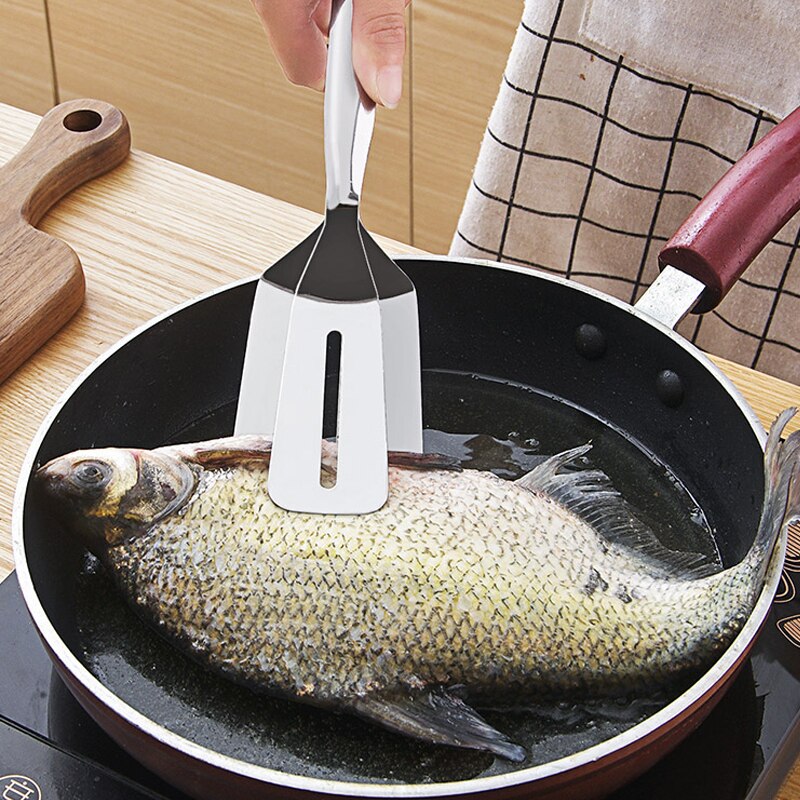 Rvs Eten Tang Gebakken Vis Steak Clip Tong Bbq Grillen Tong Non-stick Barbecue Grillen Koken Tang Keuken gereedschap