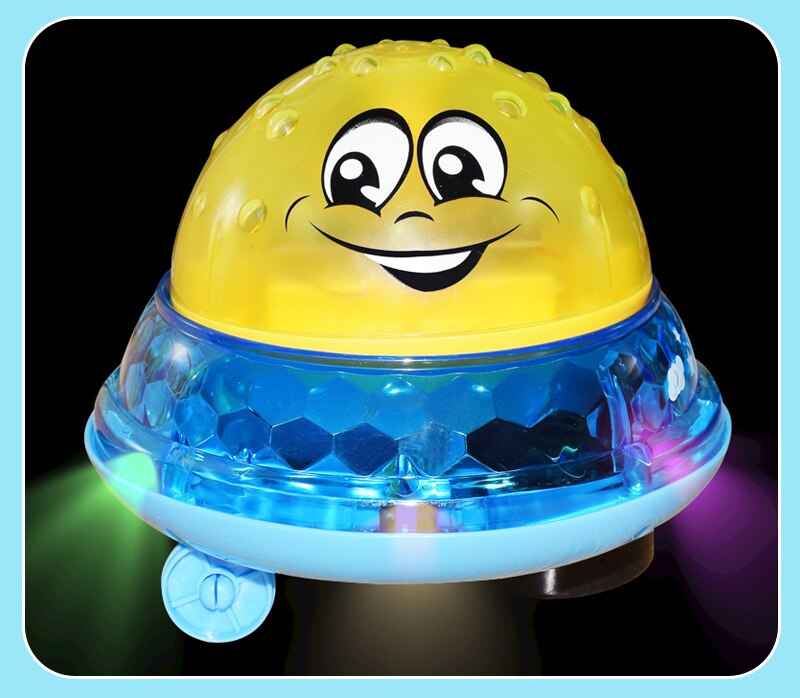 Novelty funny baby child electric induction waterball light music Smiley face baby bathroom water bath toy