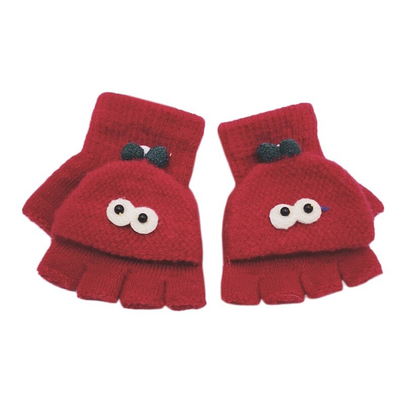 Nuovo Sveglio Del bambino Del Fumetto Guanti di Inverno di Lana A Maglia Neonato Guanti di Spessore per bambini I Bambini Tenere in Dito Guanti Caldi: R