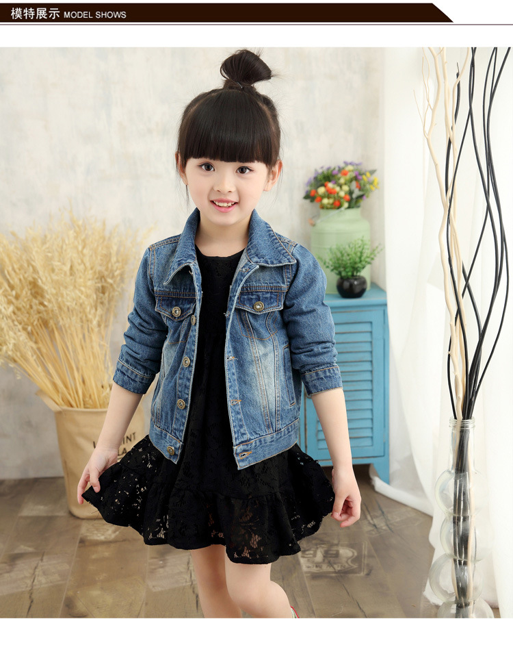 Tiener Meisjes Denim Jassen Lente Herfst Kids Kinderen Uitloper Kleding Jeans Jas Voor Meisjes 4-12 jaar Oude 49