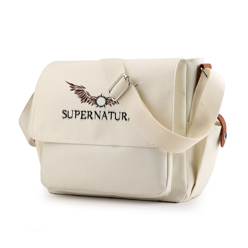 Supernatural Casual Messenger Bag School Shoulder Bag For Students Children Teenager Vintage Canvas Crossbody Bag: green