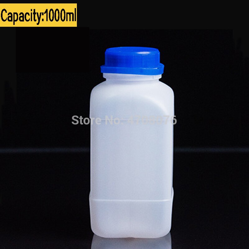 1000ml 4 stk/pakning pe lab tyverisikret reagensflaske med skala plastprøveflaske med skrukork firkantet for kjemisk eksperiment