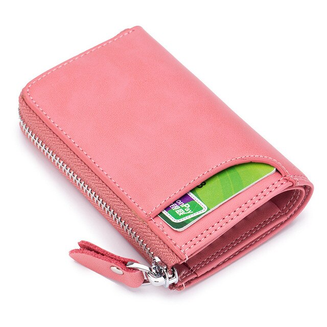 2022 Mode Sleutel Portemonnee Mannen Lederen Portemonnee Sleutelhanger Portemonnee Kaarthouder Organizer Tas Autosleutels Cover Sleutelhouder case Bag: Pink