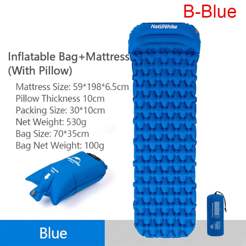 Outdoor Inflatable Mattress Camping Sleeping Pad Ultralight Camping Mattress Sleeping Mat Camping Bed Inflatable Camping Mat: BBL