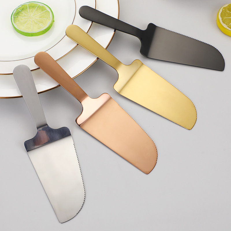 Outils à pâtisserie en acier inoxydable, ensemble de couteaux à pelle à gâteau de mariage, couteau à Pizza en or Rose, accessoires d'outils de cuisson, couteaux de cuisine 1 pièce