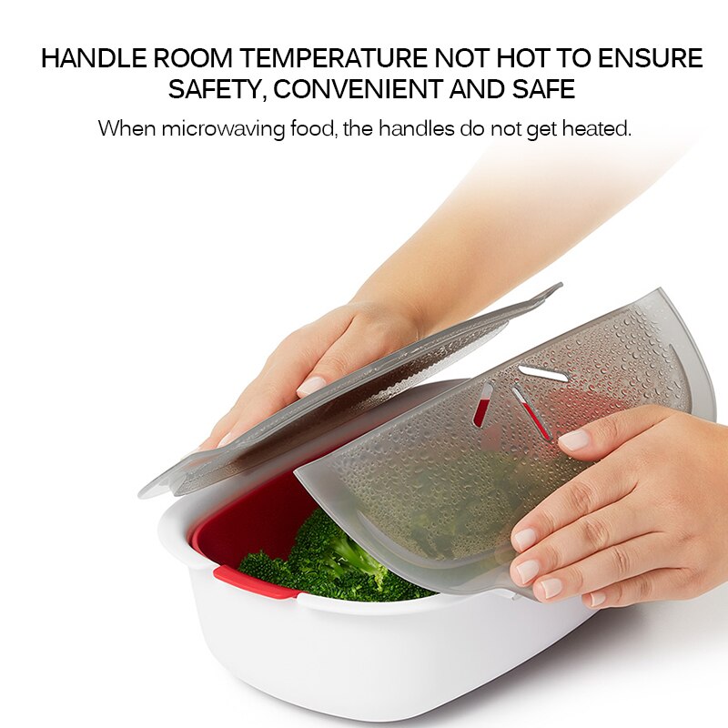 Voedsel Scherper Food Grade Pp Dampende Schotel Magnetron Stoomboot Mand Vis Vlees Groenten Voedsel Steamer Keuken Kookgerei