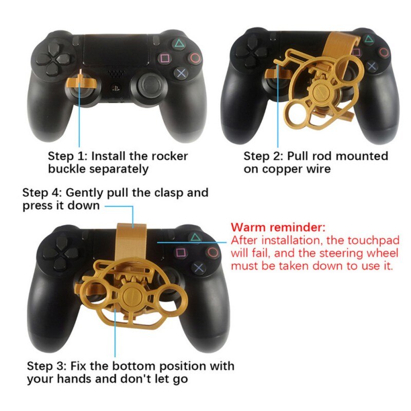Mini controlador de volante para juegos de carreras para Sony PlayStation PS4 accesorios impresos en 3D