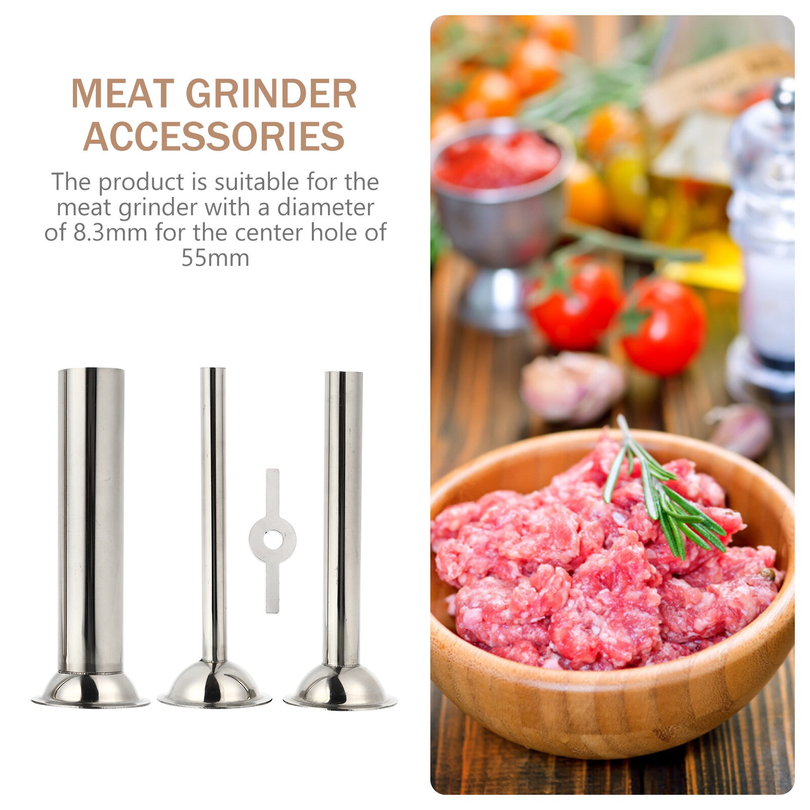 A Set Stainless Steel Sausage Making Tools Meat Grinder Accessories Parts