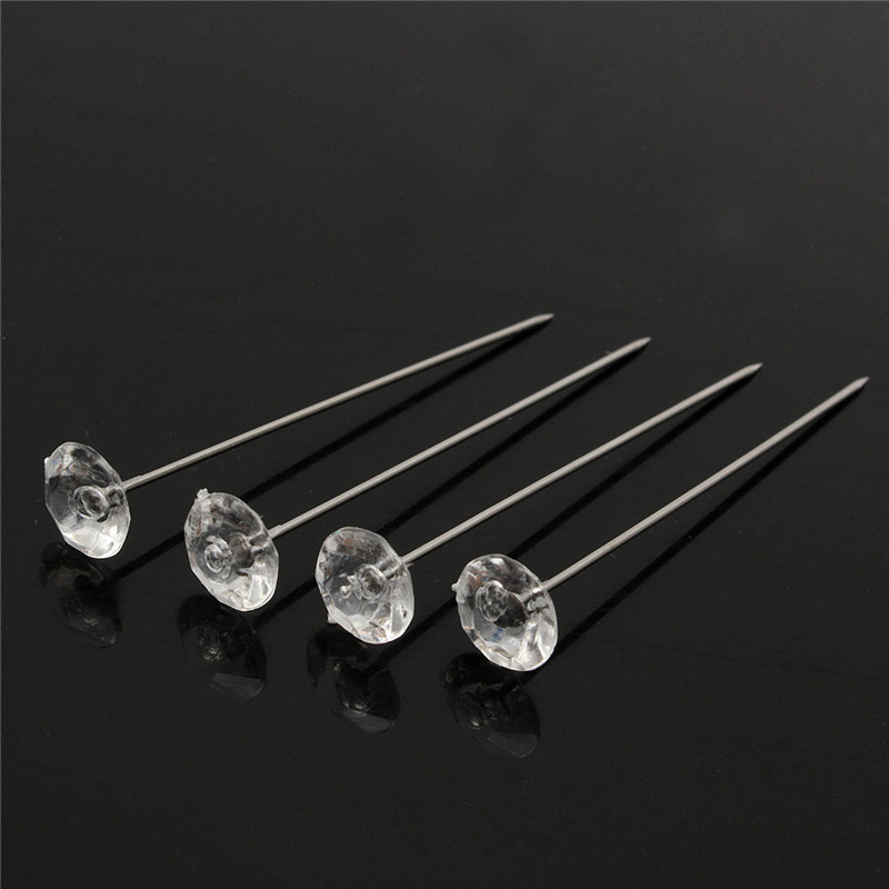 100pcs Diamante Diamond Pins Wedding Buttonholes Bouquet Florist Work corsage Flower Pin of Multilayer Brooch Bouquet Stick