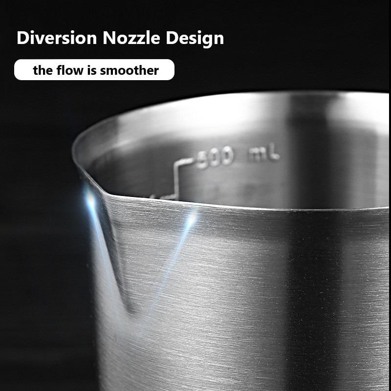 Thickened Stainless Steel Measuring Cup W/Scale Graduated/Baking/Liquid/Milk Coffee Bar Kitchen Practical Measuring Milk Tea Cup