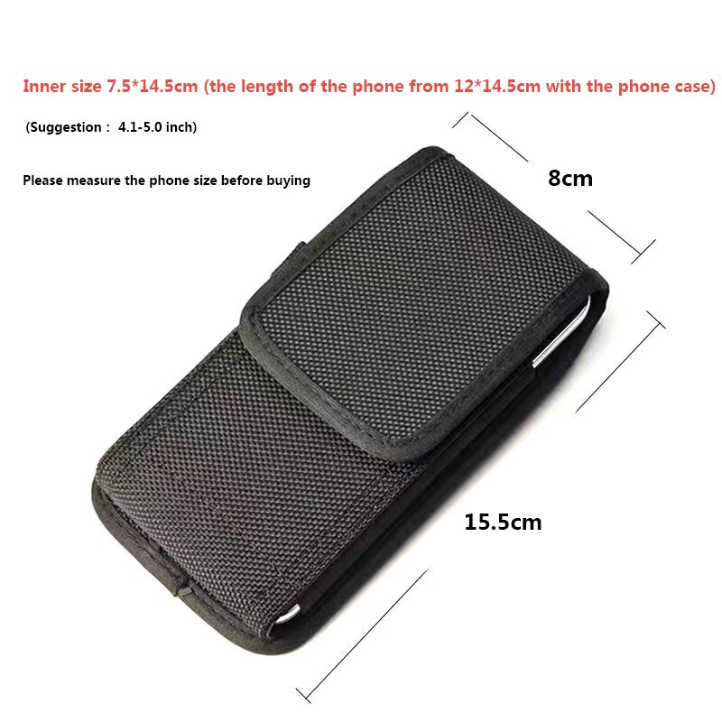 Phone Pouch Waist Case For Huawei Honor Play P Smart Plus Y5 Y6 Y7 Y9 Honor 8A 8C 8S 8X 9X View20 Holster Bags Belt Cover: 4.1-5.0 inch