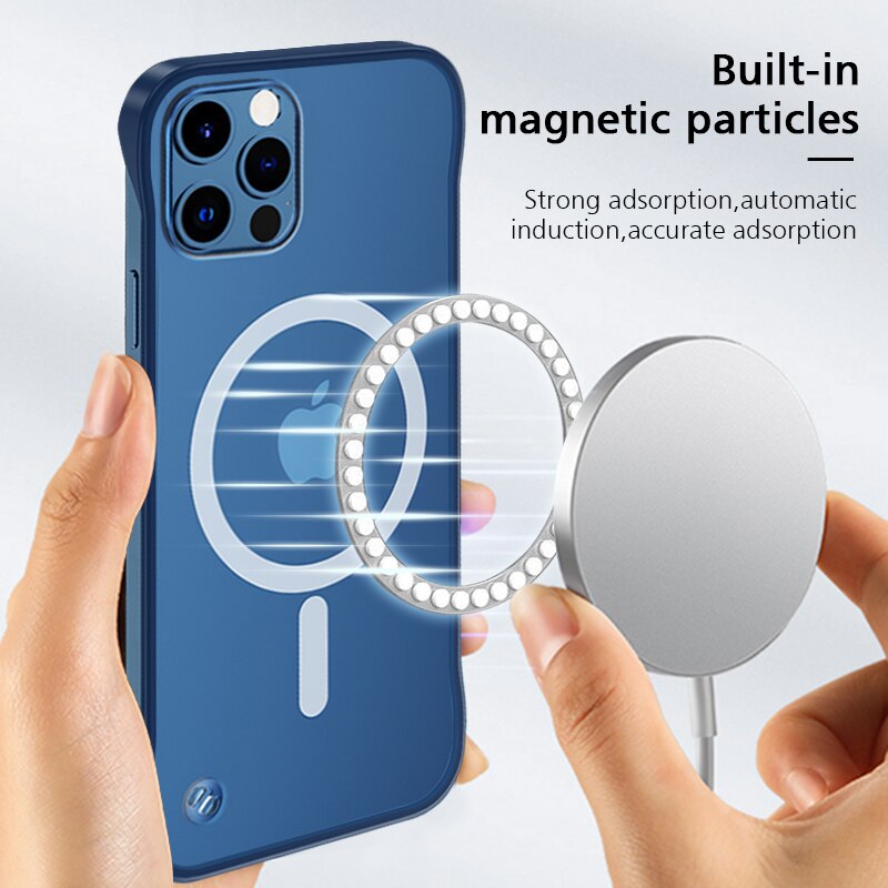 Magnetic Wireless Charging Case For iphone 12 Pro Max Ultra thin No Bumper with No Fingerprint Matte Back Cover 12 mini