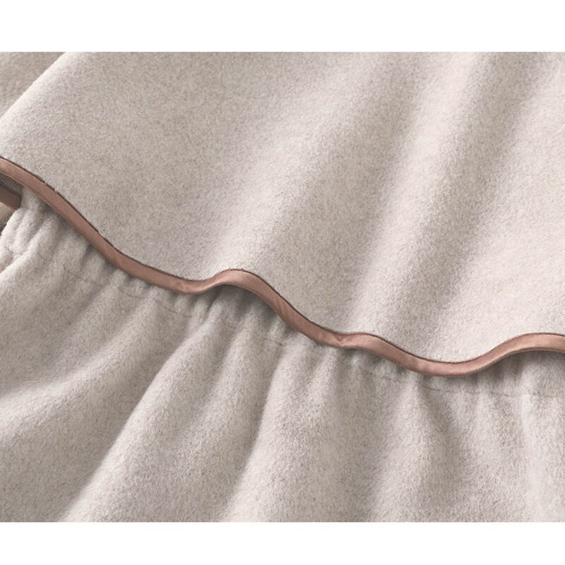 Meninas adolescentes de lã blusão jaqueta mid-length crianças outono inverno roupas moda menina engrossado casaco de lã 12 14 ano