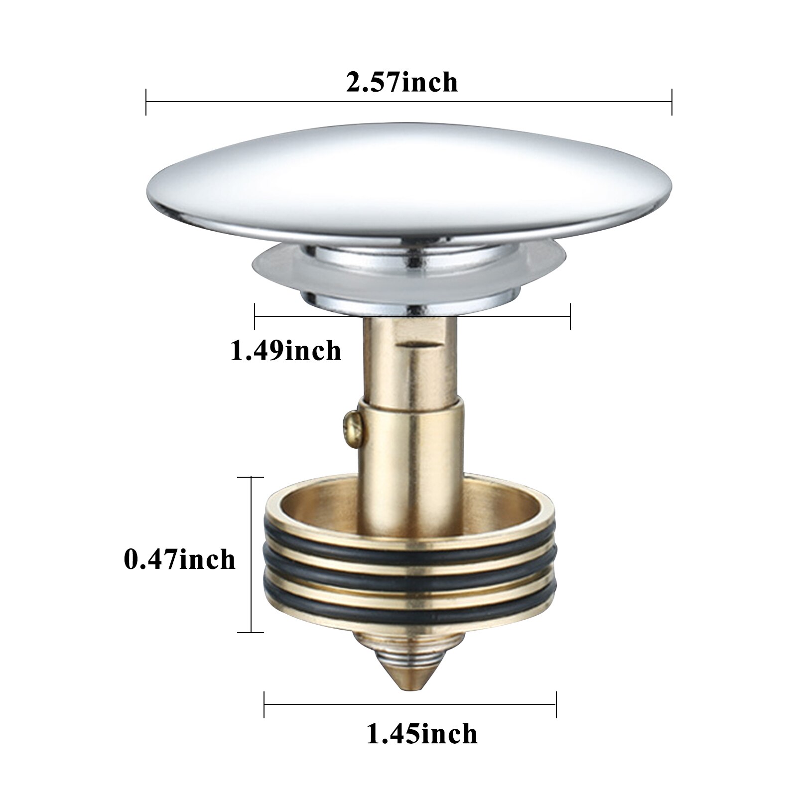 35mm Solid Brass Sink Overflow Cap Round Hole Cove... – Grandado