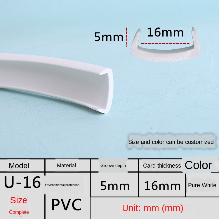 Banda en U para bordes de muebles, banda de borde de PVC suave de 3MM, 5MM, 9MM, 10MM, 12MM, 14MM, 16MM, 18MM-50MM, blanco, Beige, gris, Negro, Rojo