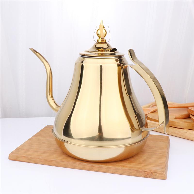 1.2/1.8L Stainless Steel Kettle Long Mouth Water Heater Tea Coffee Tableware for Home Office