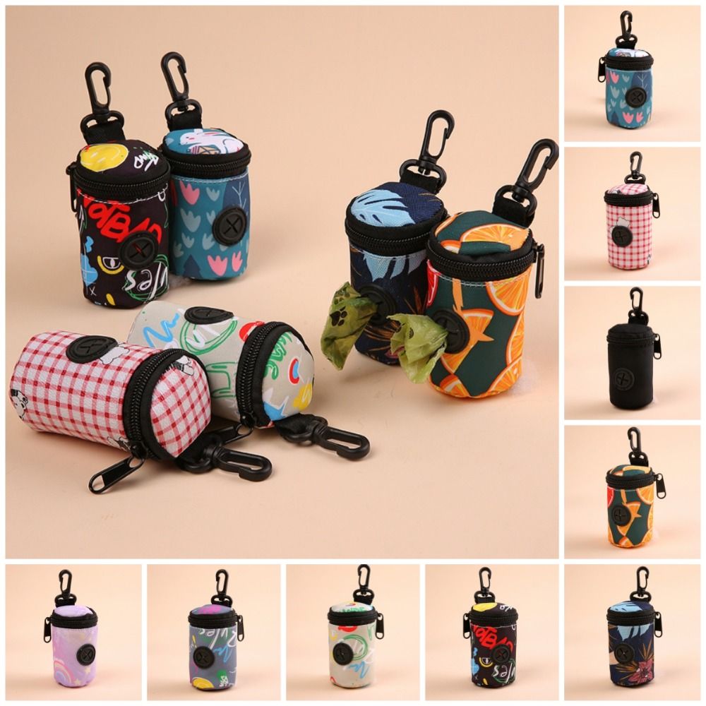 Dispensador de bolsas para excrementos de perro, accesorio portátil para caminar, soporte para bolsas de residuos, organizador de bolsas de basura con cremallera, suministros para mascotas