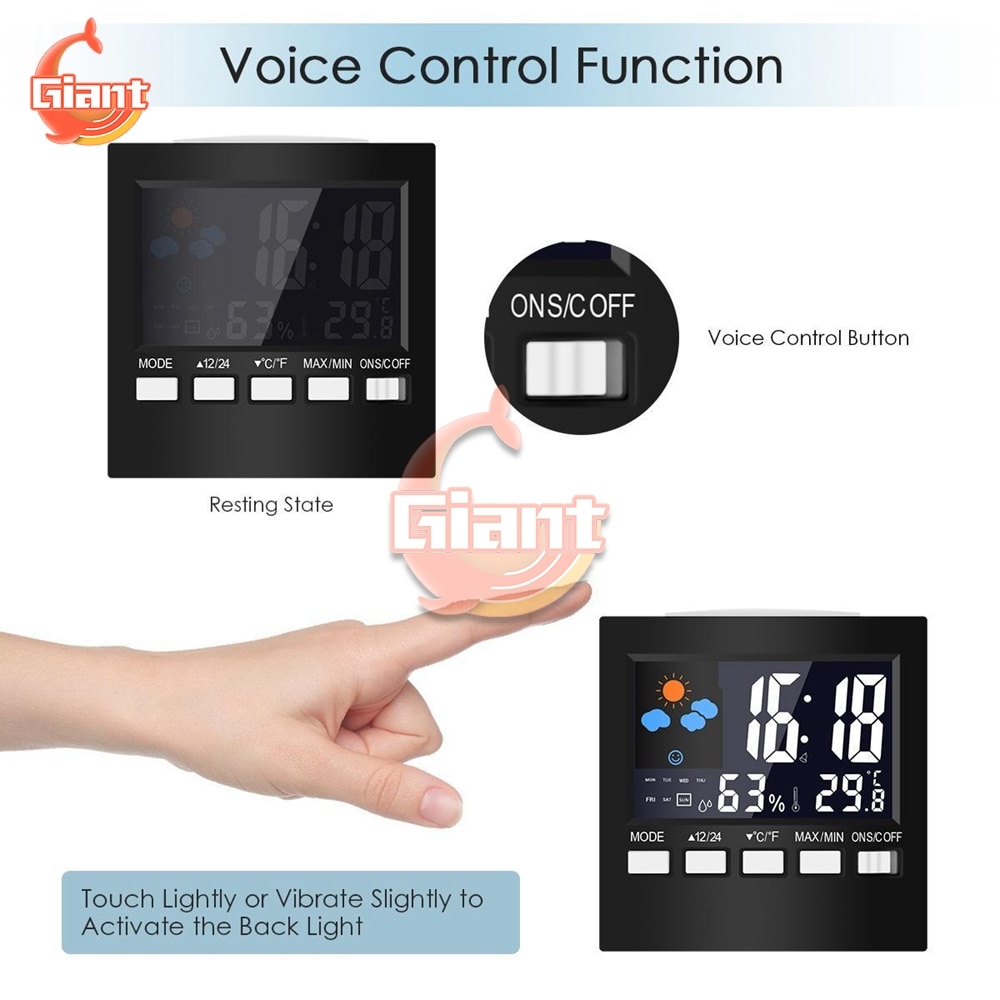 Temperature Calender Alarm Clocks Digital Thermome... – Vicedeal