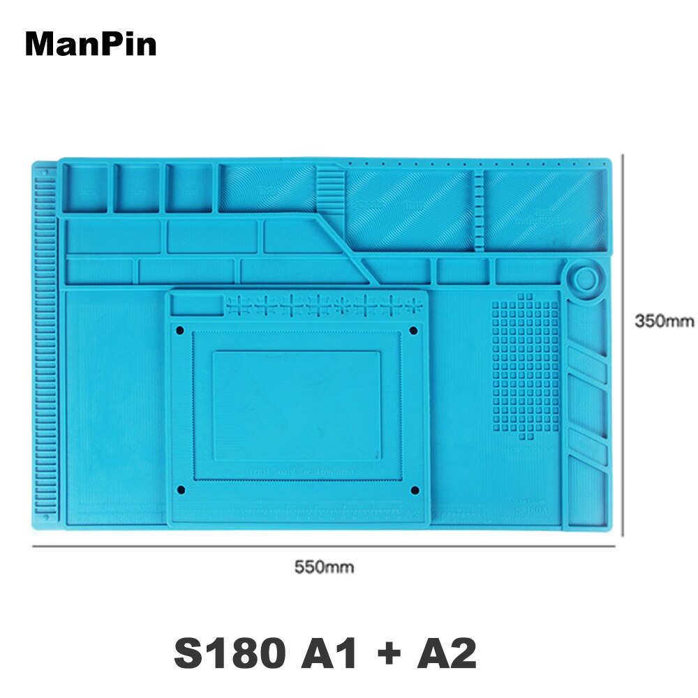 Magnetische Antistatische Esd Warmte Isolatie Werken Mat Bga Pcb Soldeerbout Siliconen Pad Mobiele Telefoon Computer Scherm Reparatie Tool: S180 A1 A2