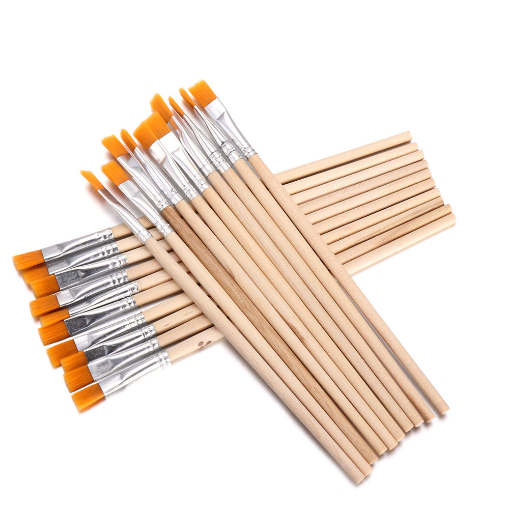 10Pcs/Pack Natural Wood Handle Hook Line Pen Art Supplies Drawing Brush Painting Pen Watercolor Calligraphy DIY Paint Brushes: Tip-10pcs