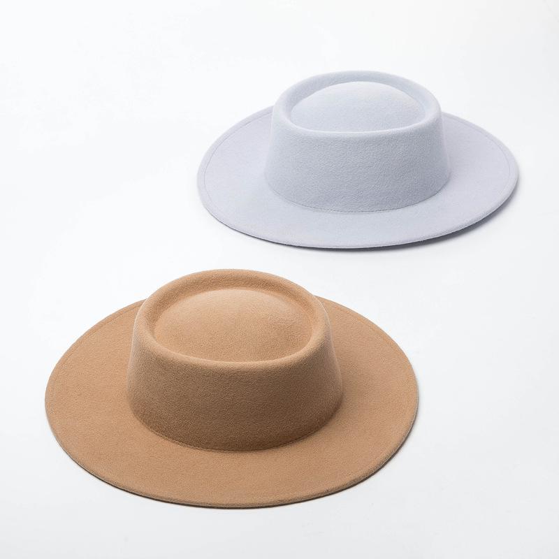 100%  ull fedorahattar kvinnor toppmössa kvinnliga vintage breda rand damer vintage hattar märke svart fedora