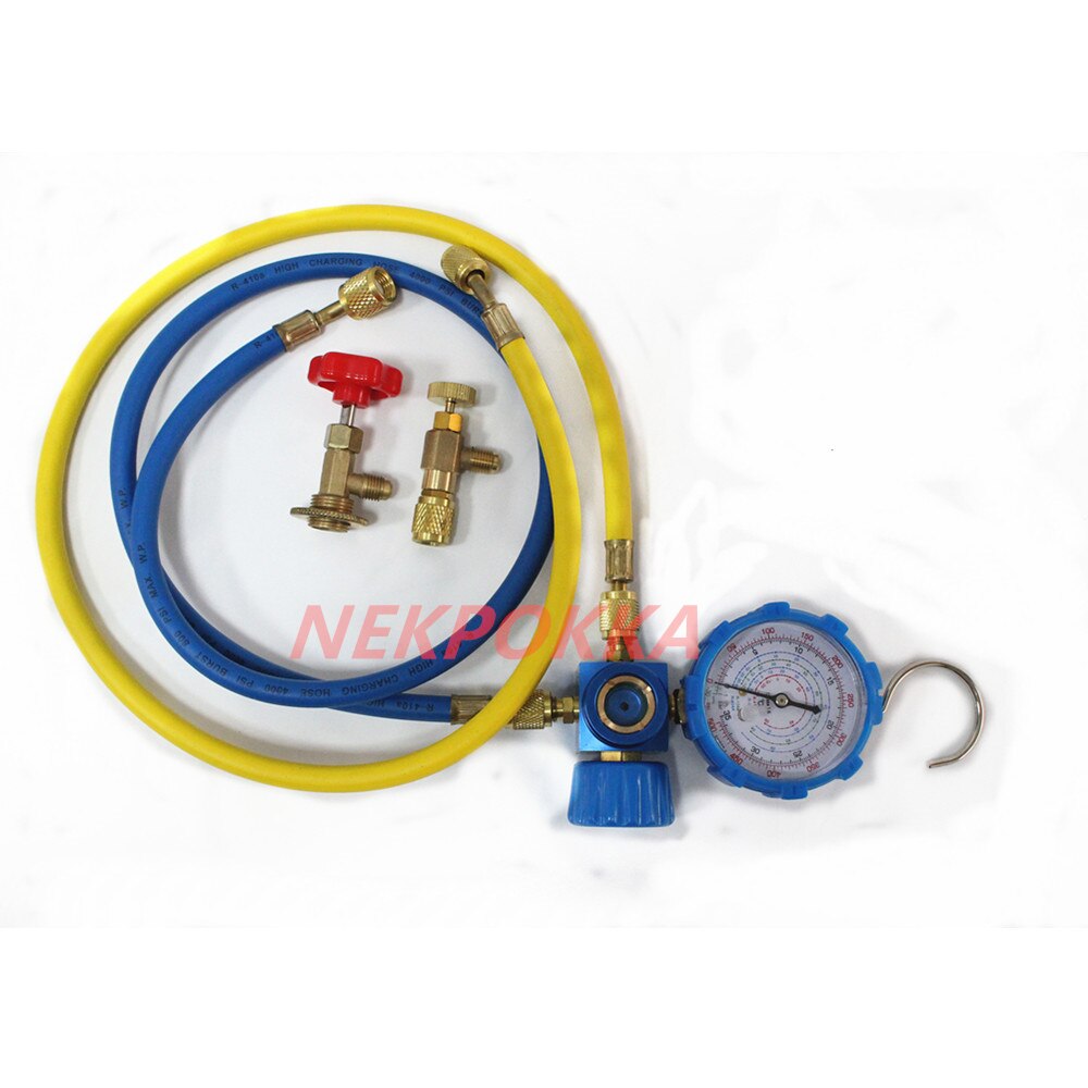 R410a R22 R134a R404a Air conditioning refrigerant filler,ALUMINUM Manifold gauge set,Refrigerant pressure gauge