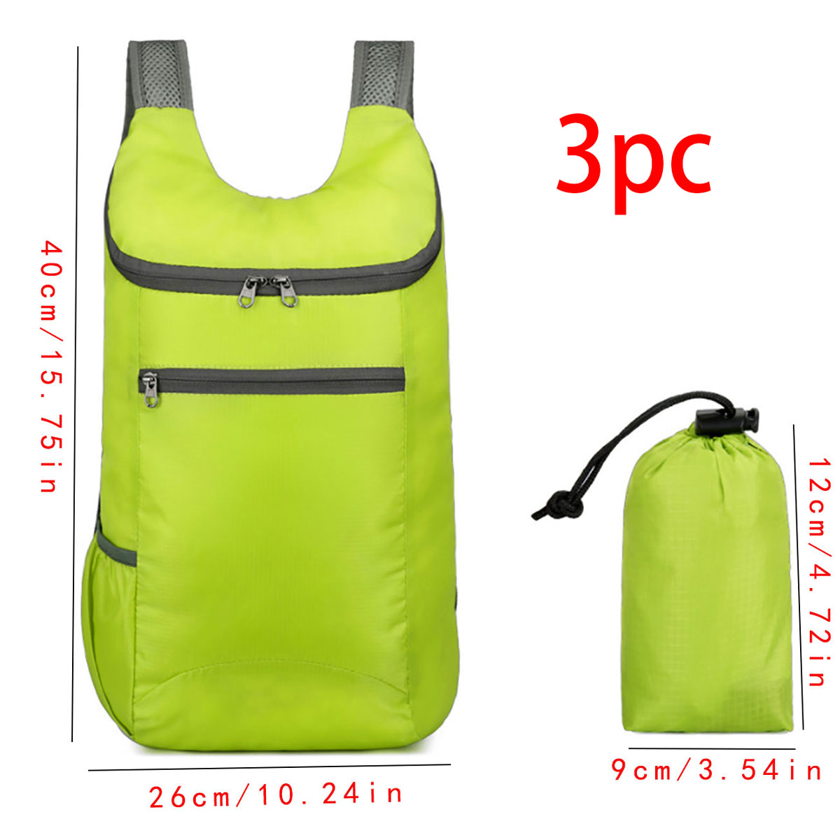 1pc Weekend Travel Bag, Foldable Waterproof Tear-resistant Lightweight Backpack, Large Capacity Travel Business Backpack, Sports: light green