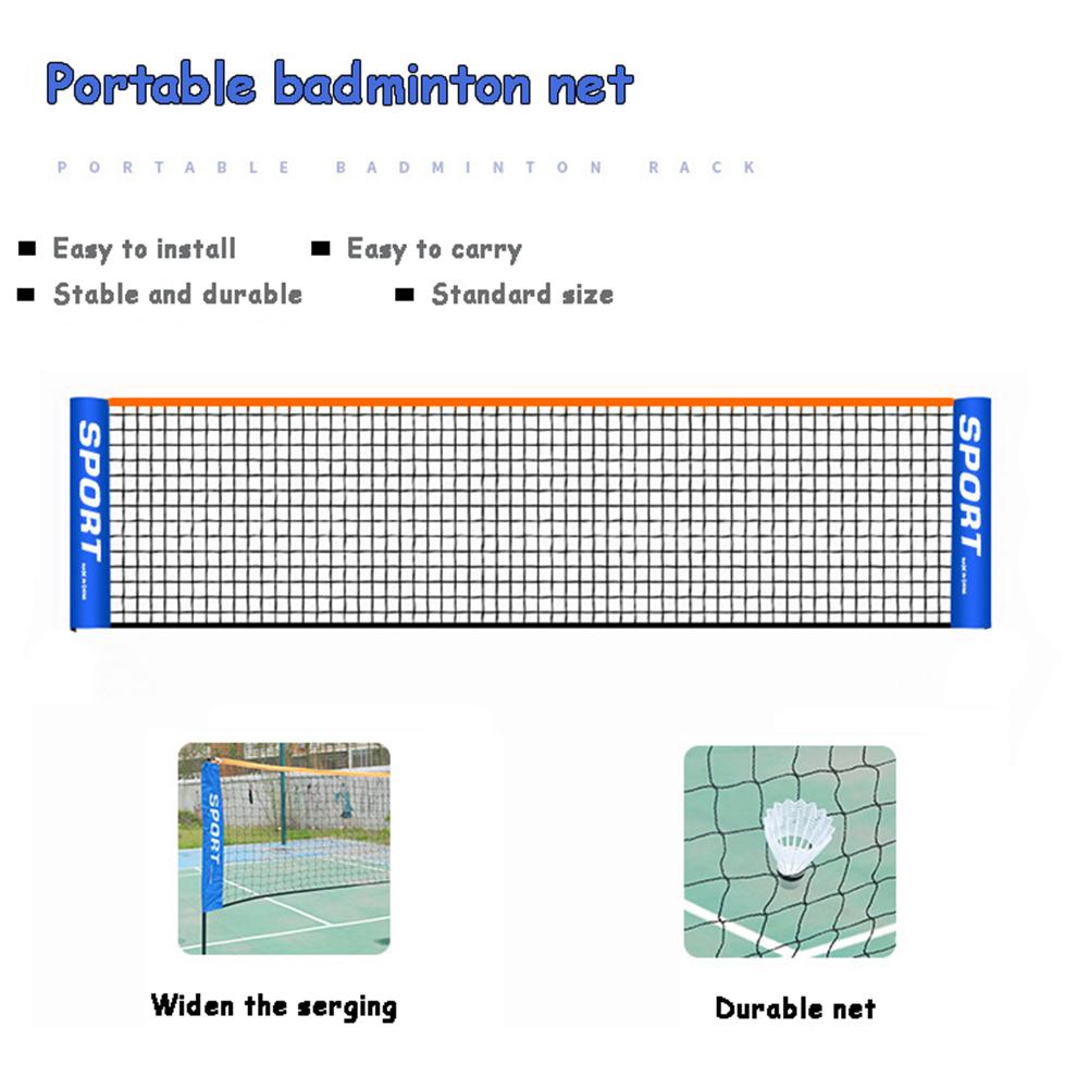 3-6m bærbare standard badminton net badminton træning firkantet mesh tennis badminton firkantet net fjerbold netværk