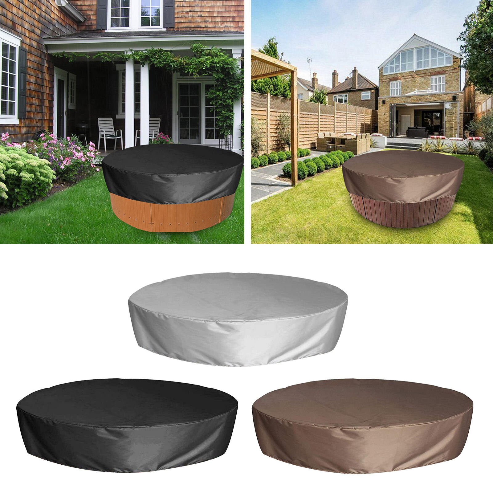 190Cm Boven De Grond Zwembad Cover Uv-bescherming Voor Spa Tub Zwembaden Bovengronds Zwembad Solid 190T Oxford Doek