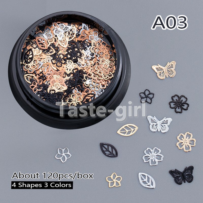 1garnek boże narodzenie metalowe ozdoby robić paznokci folia cekiny paznokci kawałek naklejki naciśnij na sztuczne paznokcie akcesoria manicure dostarcza narzędzie: HGKJP-A03