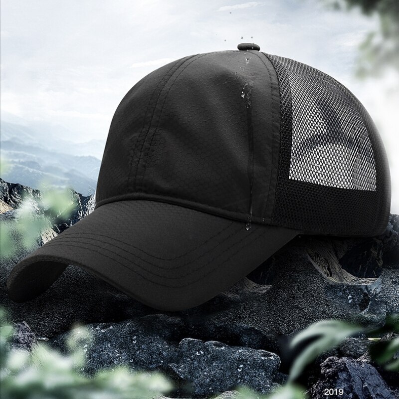 Adjustable Baseball Snapback Cap Summer Thin Mesh Hat Portable Quick Dry Breathable Sun Hat for Golf Tennis