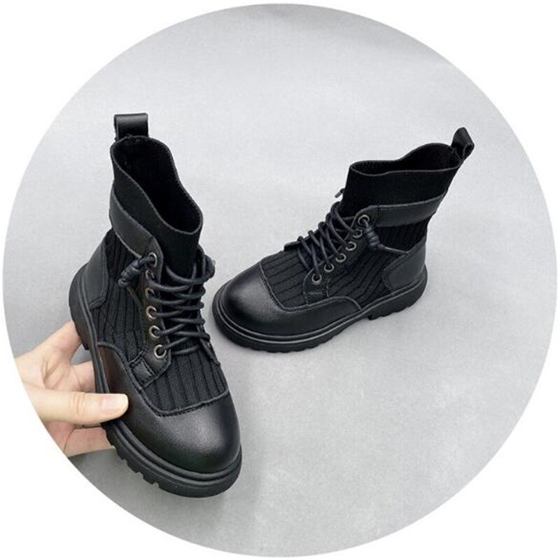 Neue Mädchen Stiefeletten Herbst Schwarz Kinder Schuhe Baby Atmungsaktive Flache Student Leistung Leder Stiefel Kinder Kleinkind 04