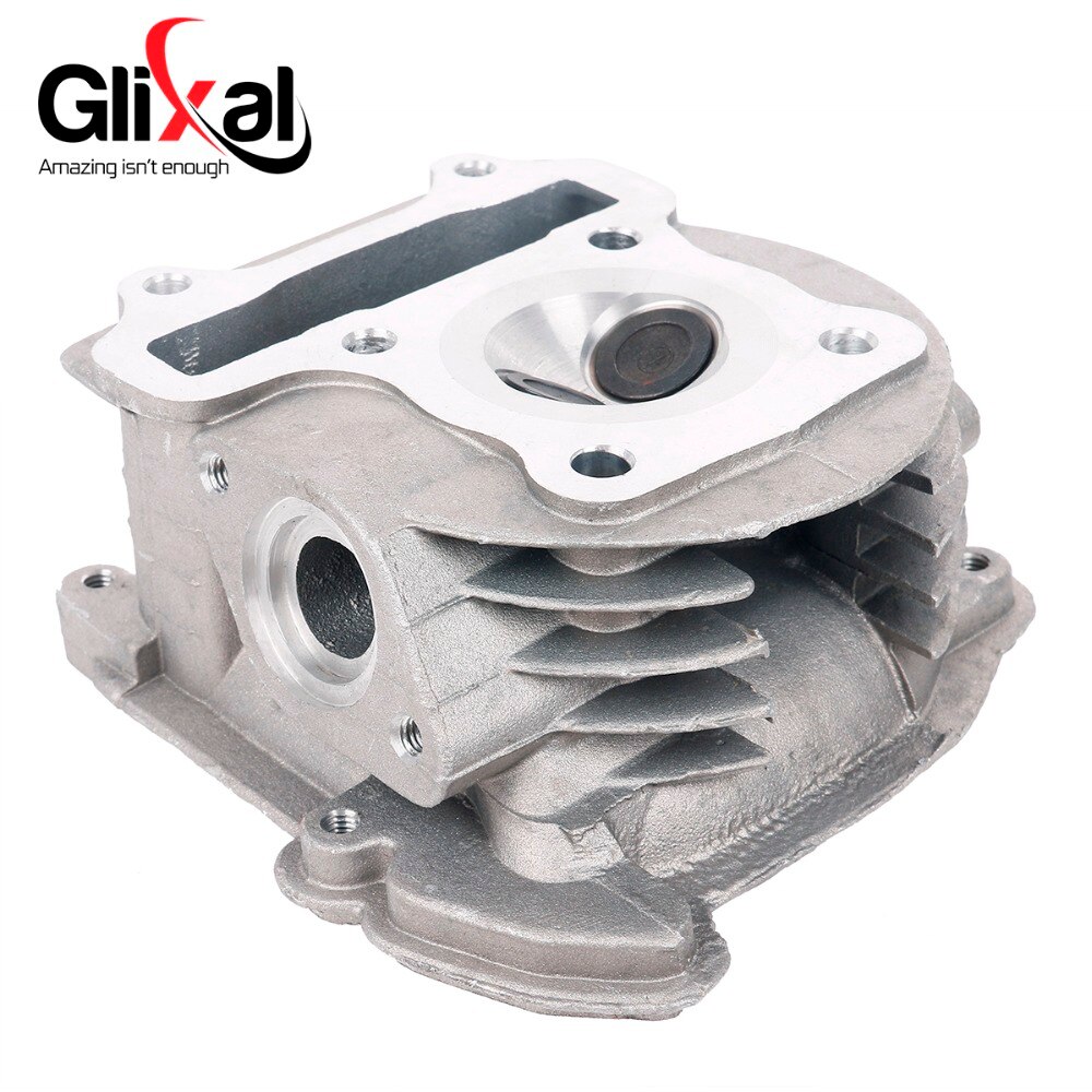Glixal GY6 100cc Chinese Scooter Engine 50mm Big Bore Cylinder Head Assy for 4T 139QMB 139QMA Roketa ZNEN Moped (69mm valves)
