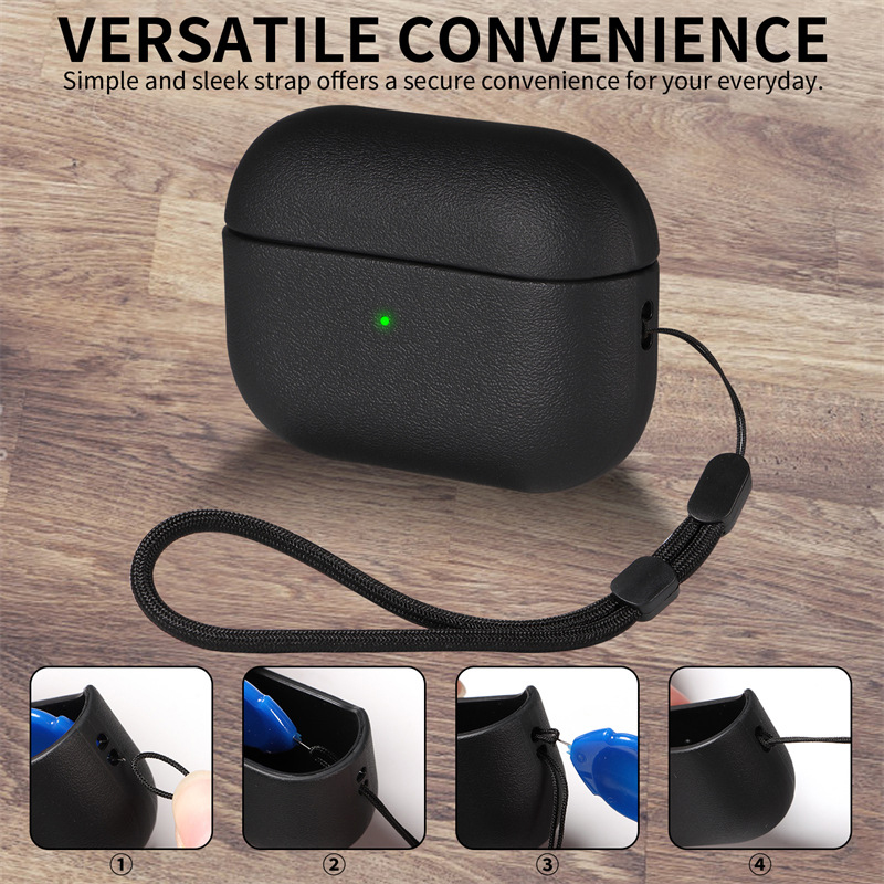 Leather Textured TPU Headphone Cover For Apple Airpods Pro 2 Case Wireless Earphone Case For Airpods Pro 3 2 1 Coque Bumper