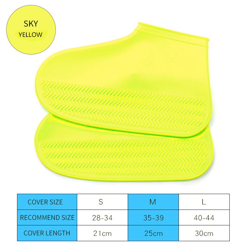 Couverture de pluie pour chaussures, caoutchouc imperméable antidérapant, bottes imperméables, semelles intérieures en Silicone réutilisables, chaussures de voyage: Y-high quality / l