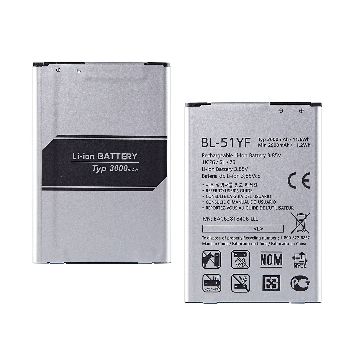 BL-51YF-batería Original para LG G4, H815, H811, H810, H818, H819, V32, VS986, VS999, US991, LS991, F500 G, Stylo F500, F500S, F500L, 3000mAh