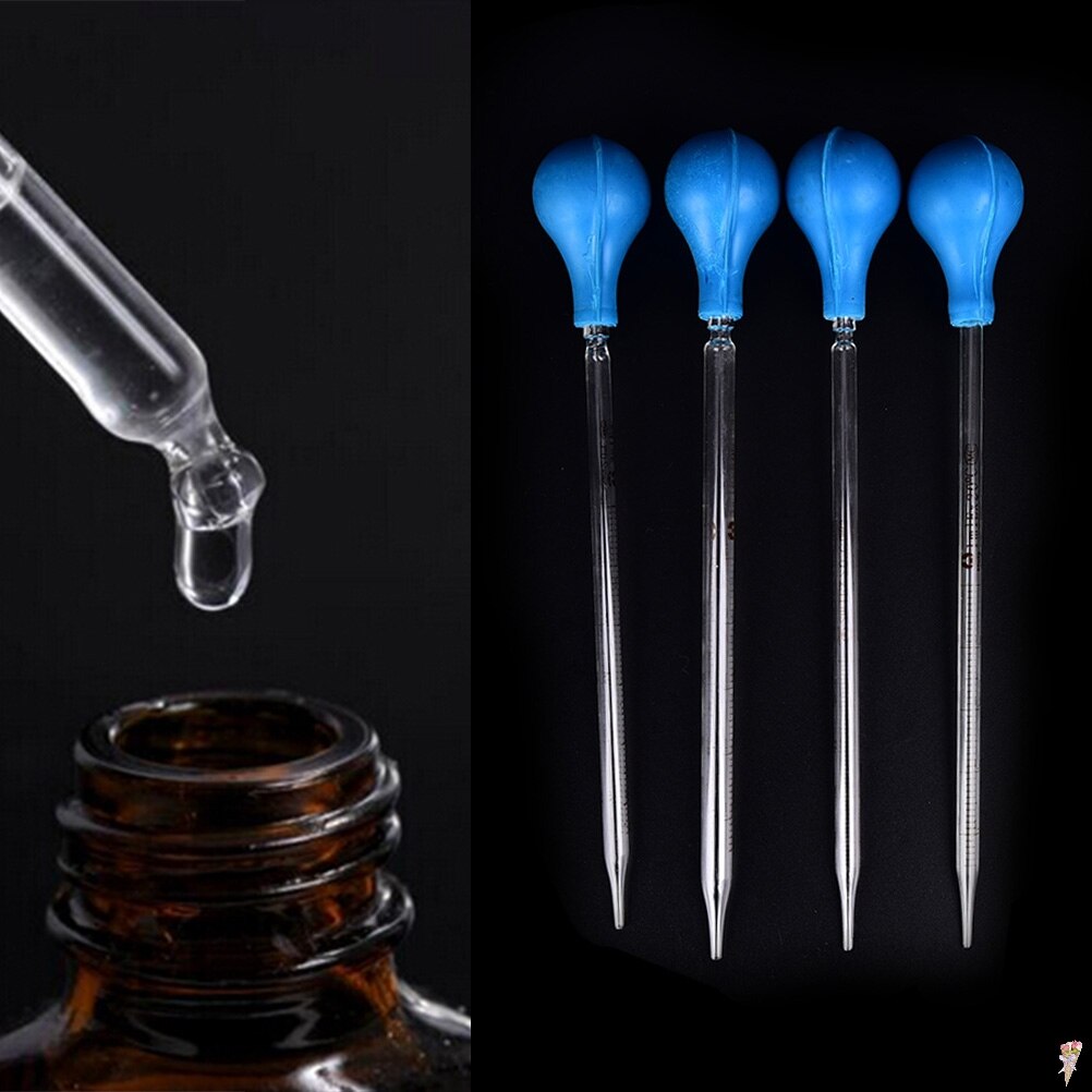 Excellent Rubber Head Glass 5ml Glass Pipettes Dropper Fluid Liquid Dropper Scale Line Lab Equipments
