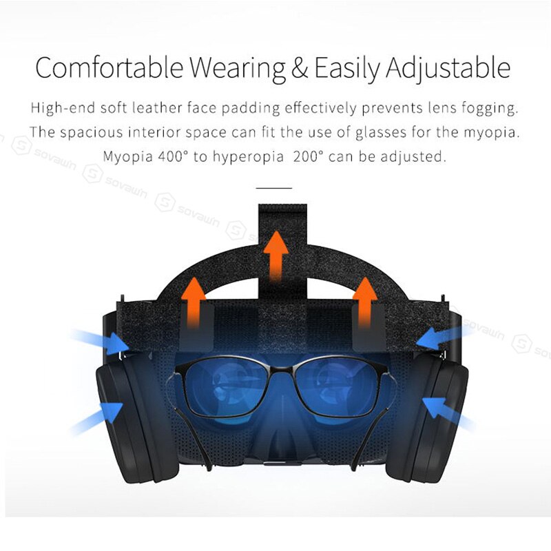 Bobo vr  z6 wireless 3d glasses virtual reality for smartphone immersive stereo vr eye header cardable for iphone and and and