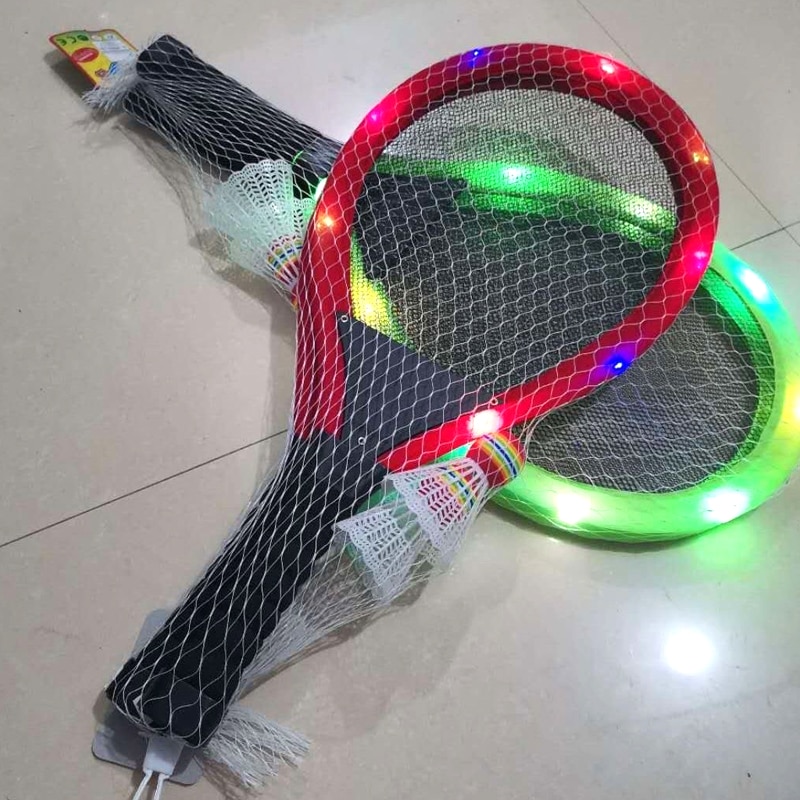 Familie Entertainment Outdoor Nachtlampje Training Duurzaam Led Badminton Racket Sets Carbon Fibre Sport Fitness Apparatuur