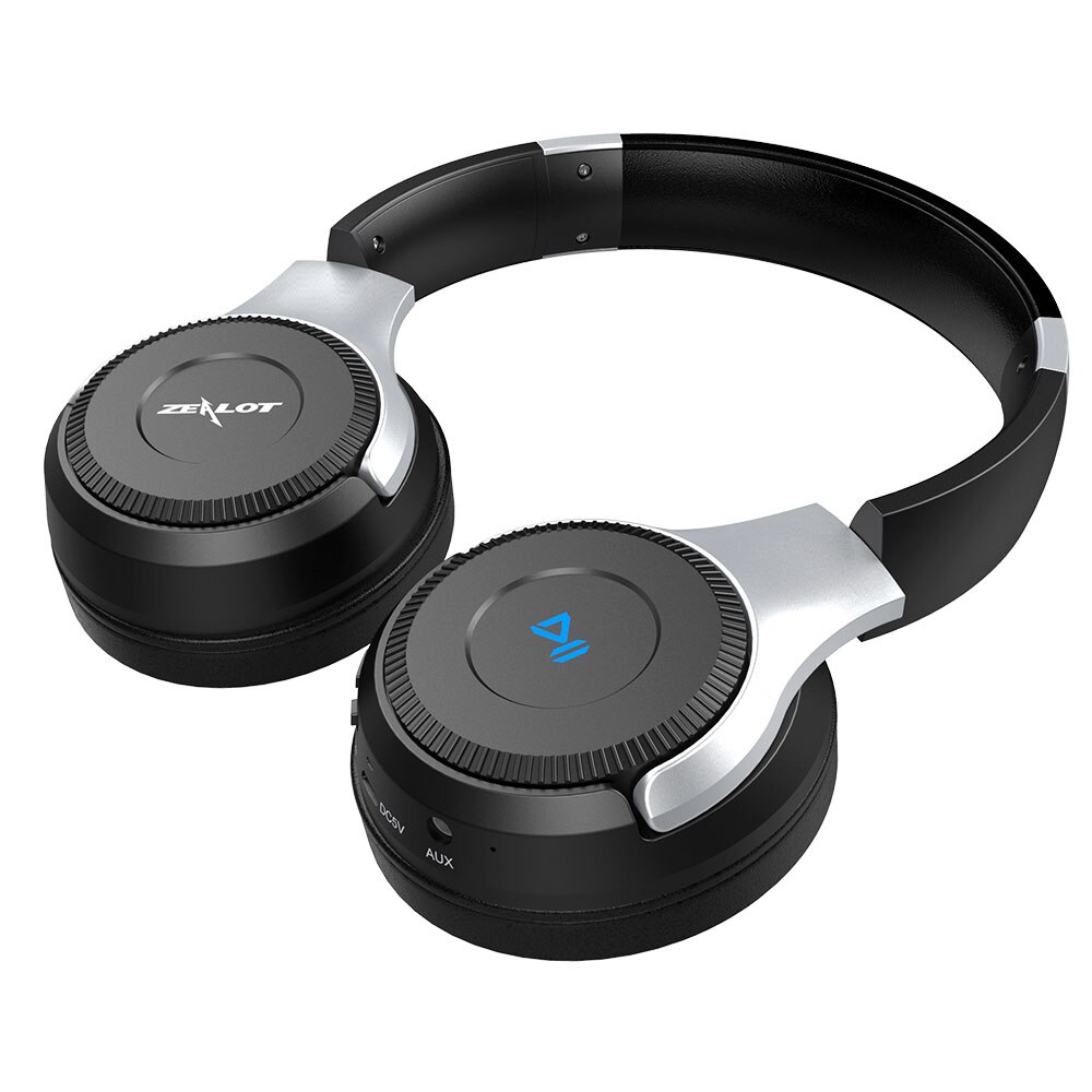 ZEALOT B26 V4.2B Tluetooth Headphones Wireless Foldable StereoHeadphones earphone Built-in Microphone Headset for computer,phone: Silver Black