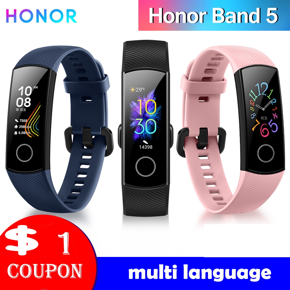 Onore Fascia 5 Nfc Wristband Intelligente di Ossigeno Nel Sangue Multipla Quadranti Attività di Frequenza Cardiaca Fitness Sonno Tracker Passometer Versione Globale