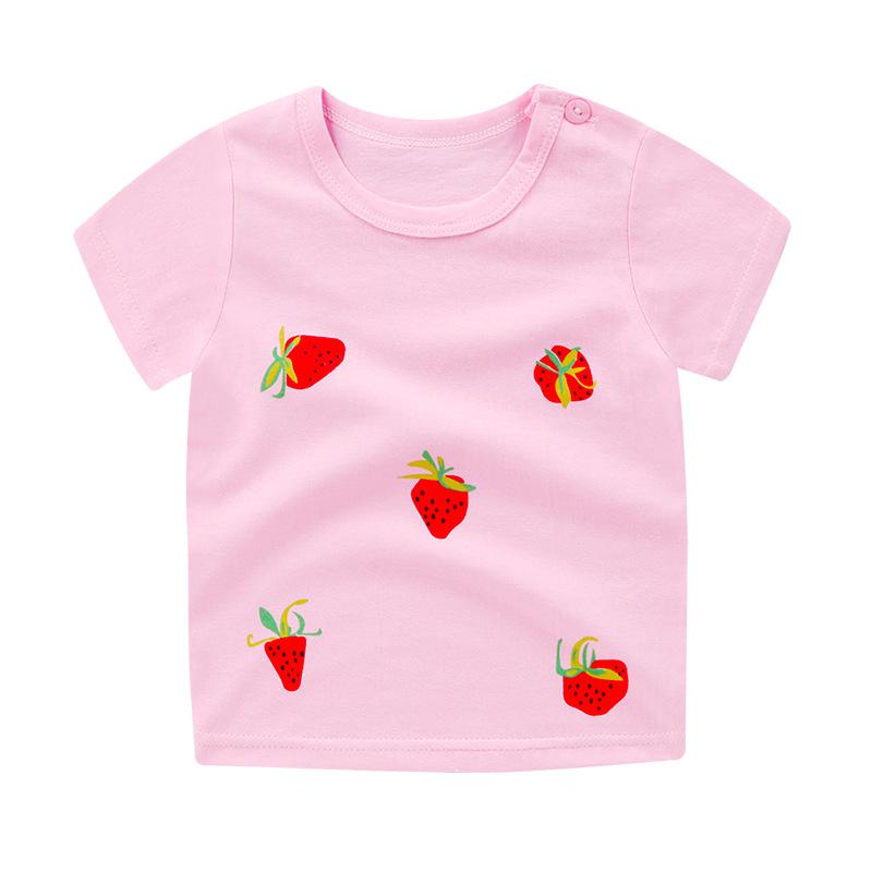 Baby Kids T Shirts voor Meisjes Jongens T-shirt Zomer Katoen Cartoon Rainbow Printing Tops T-shirt Kinderkleding: P5 / 12m