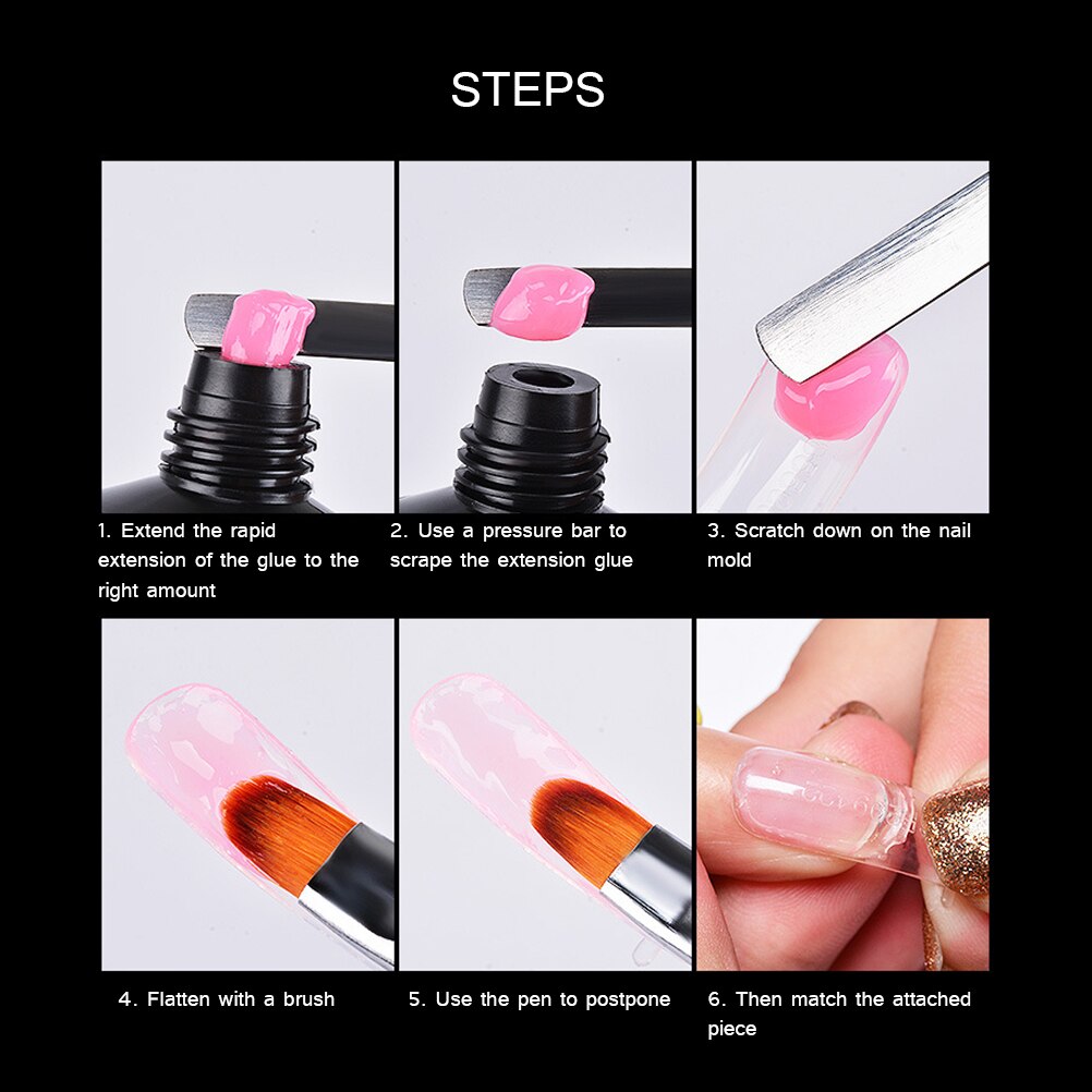 Pincel para manicura 2 en 1 de doble cara, espátula, bolígrafo, punta para manicura, extensión de acrílico, accesorio, herramienta para clavos