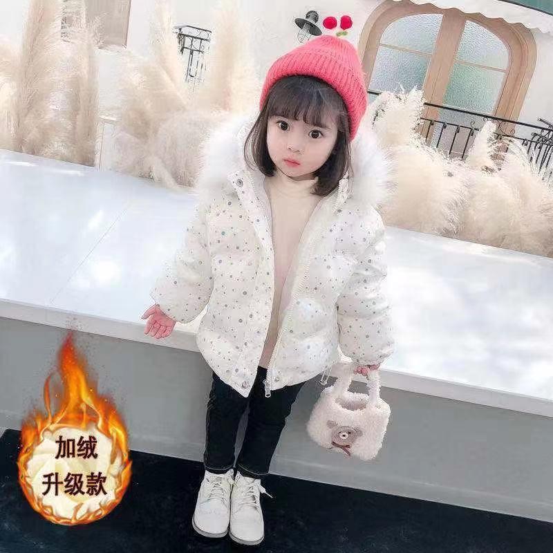 Kinderen Winter Dikke Bontkraag Katoen Jassen Kinderen Baby Meisje Kleding Warm Hooded Kleding Lange Jas Casual Mode Bovenkleding