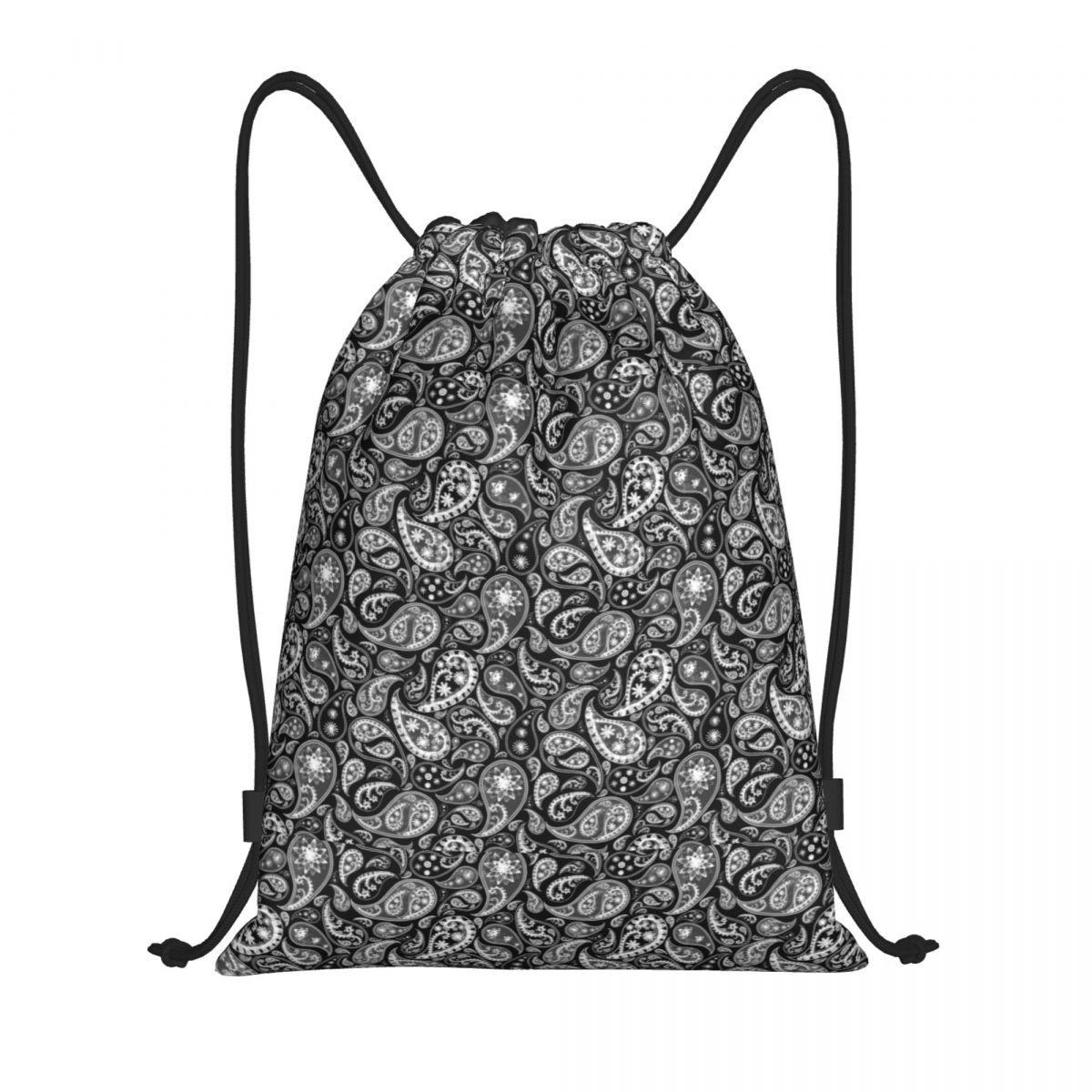 Custom Cool Paisley Bandana Style Drawstring Bags Women Men Lightweight Sports Gym Storage Backpack: PURPLE