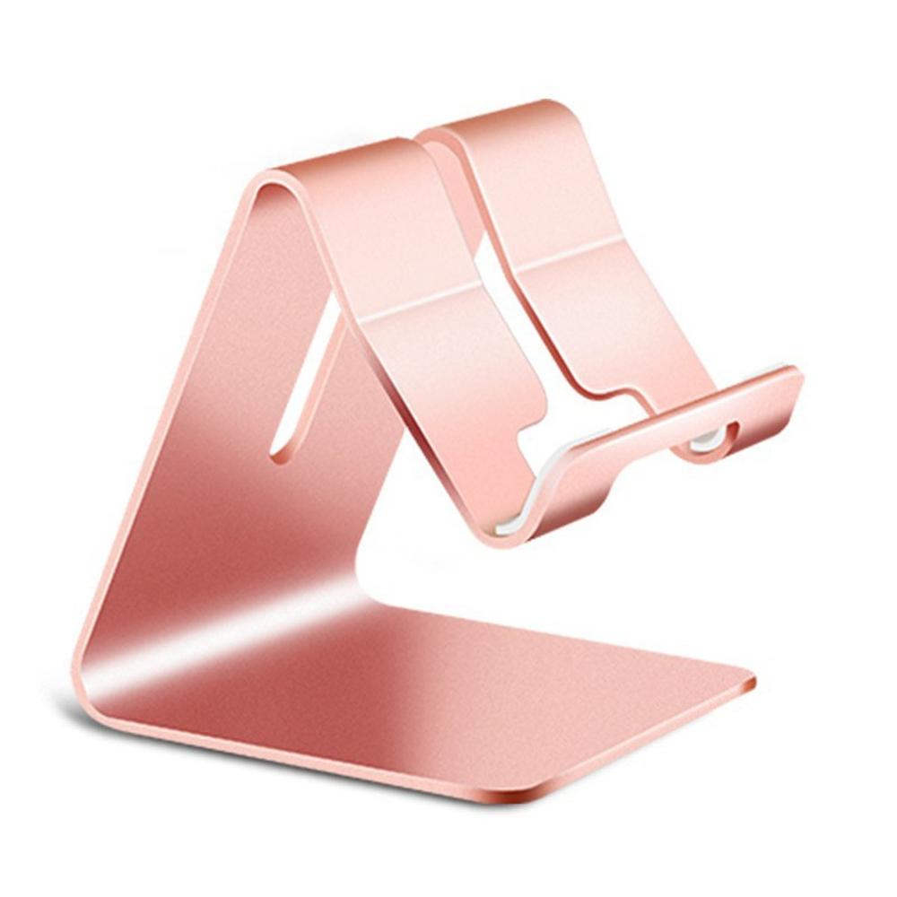 Suporte universal do telefone celular da liga de alumínio para o suporte do desktop do telefone do telefone para o ipad samsung iphone xiaomi suporte do telefone móvel: Rosa