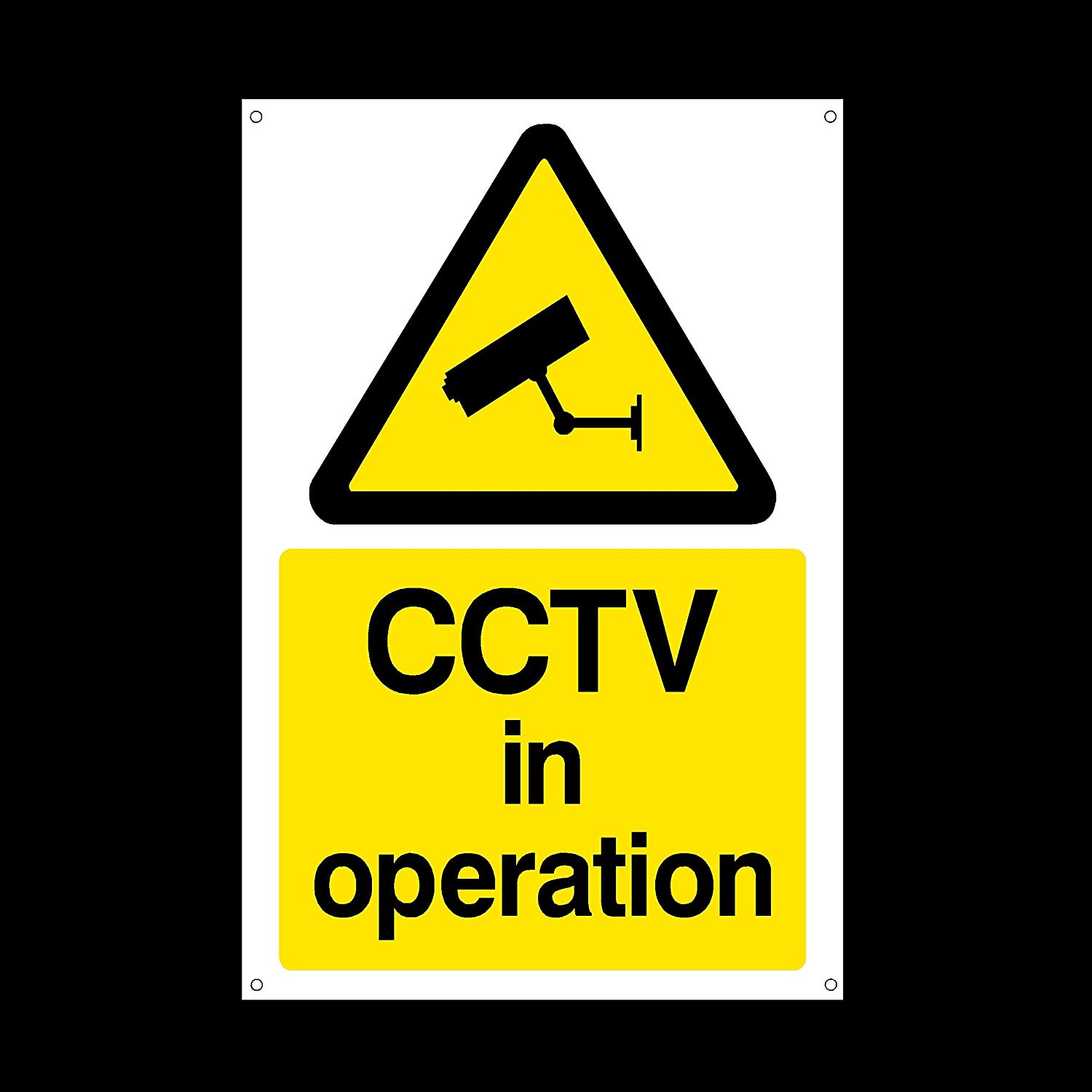 CCTV in Operation Plastic Sign with 4 Pre-Drilled Holes - Security, Camera, Closed Circuit TV, Warning Safety (MISC11)